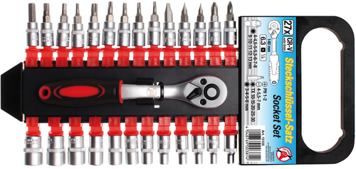 Steckschlüssel-Satz | Antrieb 6,3 mm (1/4") | SW 4 - 13 mm | 27-tlg.