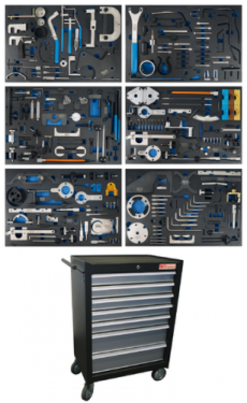 Werkstattwagen | 7 Schubladen | Motor-Einstellwerkzeug-Sätze