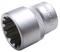 Steckschlüssel-Einsatz Gear Lock Antrieb Innenvierkant 12,5 mm (1/2 ) SW 10 mm