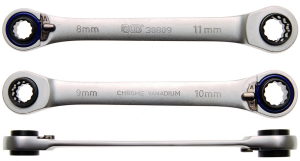 Ratschen-Ringschlüssel 4 in 1 SW 8x9, 10x11 mm